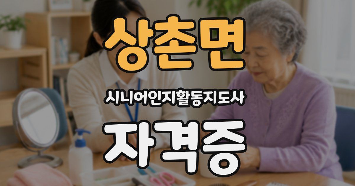 상촌면 시니어인지활동지도사 자격증