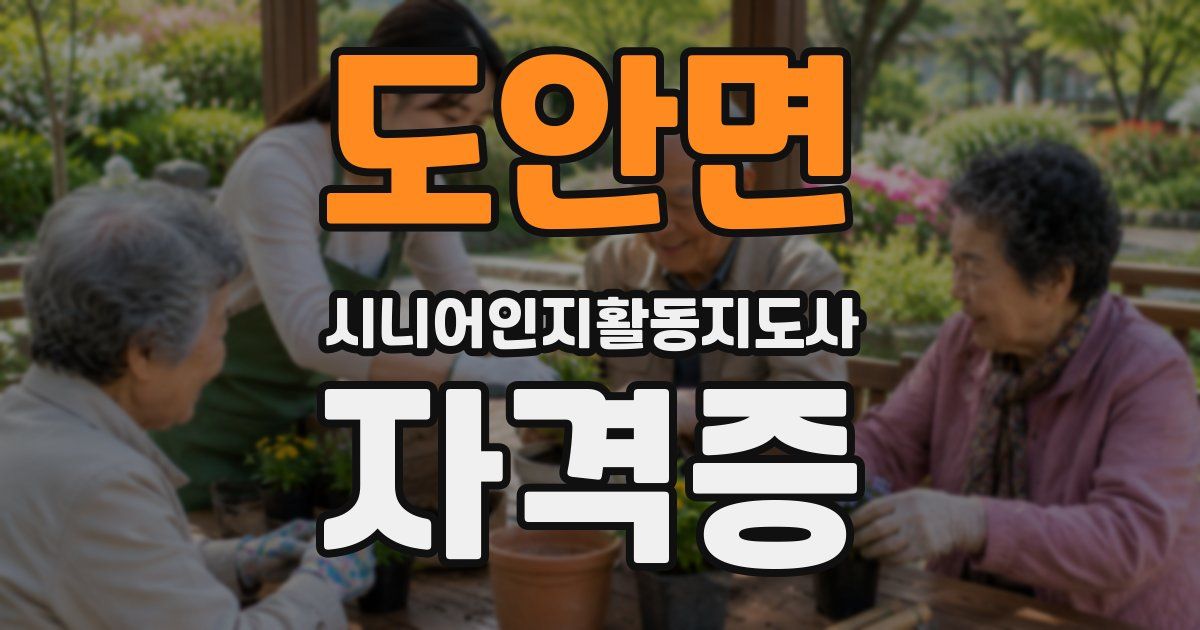 도안면 시니어인지활동지도사 자격증