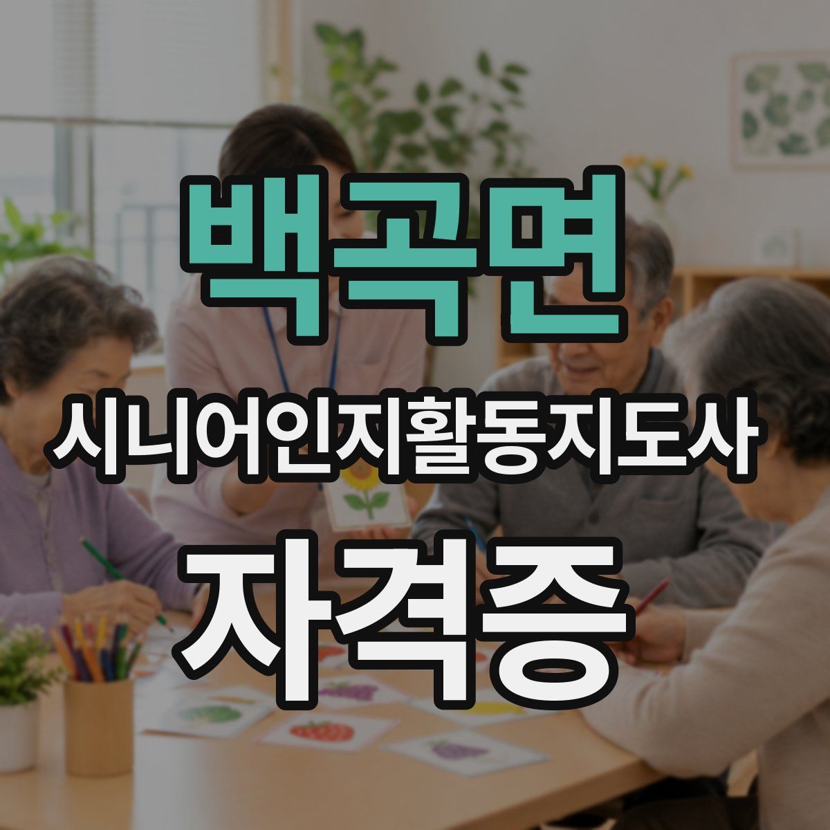 백곡면 시니어인지활동지도사 자격증