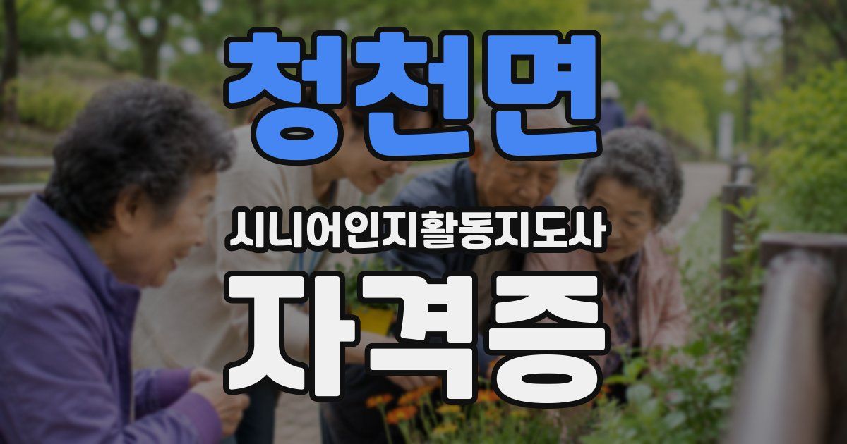 청천면 시니어인지활동지도사 자격증