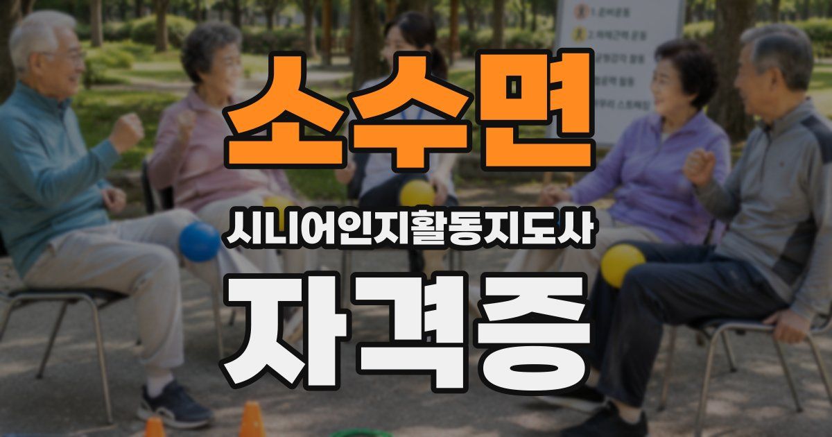 소수면 시니어인지활동지도사 자격증