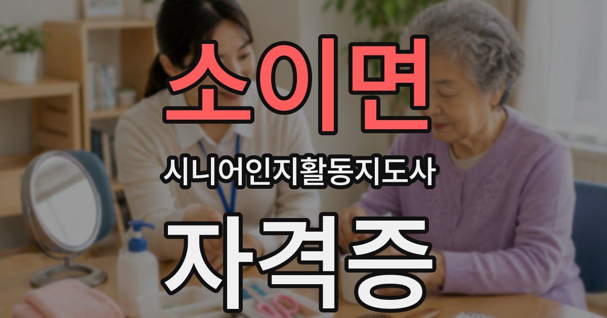 소이면 시니어인지활동지도사 자격증