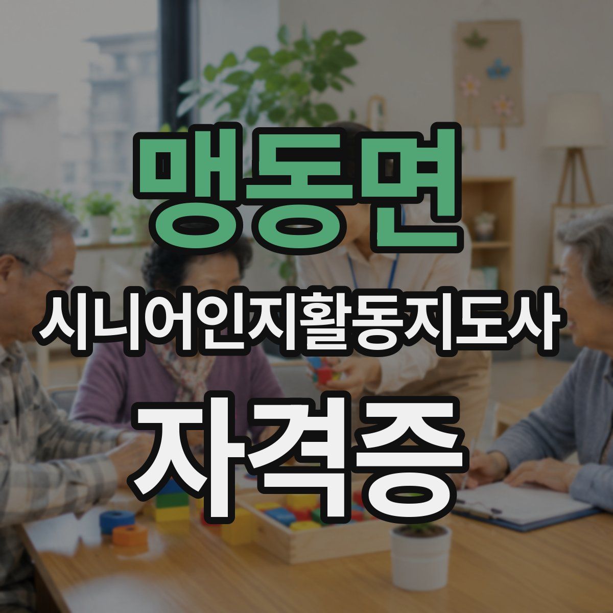 맹동면 시니어인지활동지도사 자격증