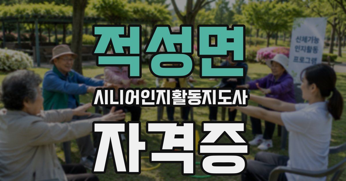 적성면 시니어인지활동지도사 자격증