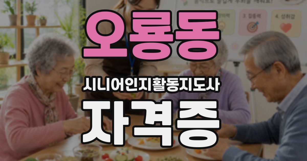 오룡동 시니어인지활동지도사 자격증