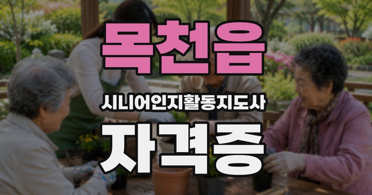 목천읍 시니어인지활동지도사 자격증