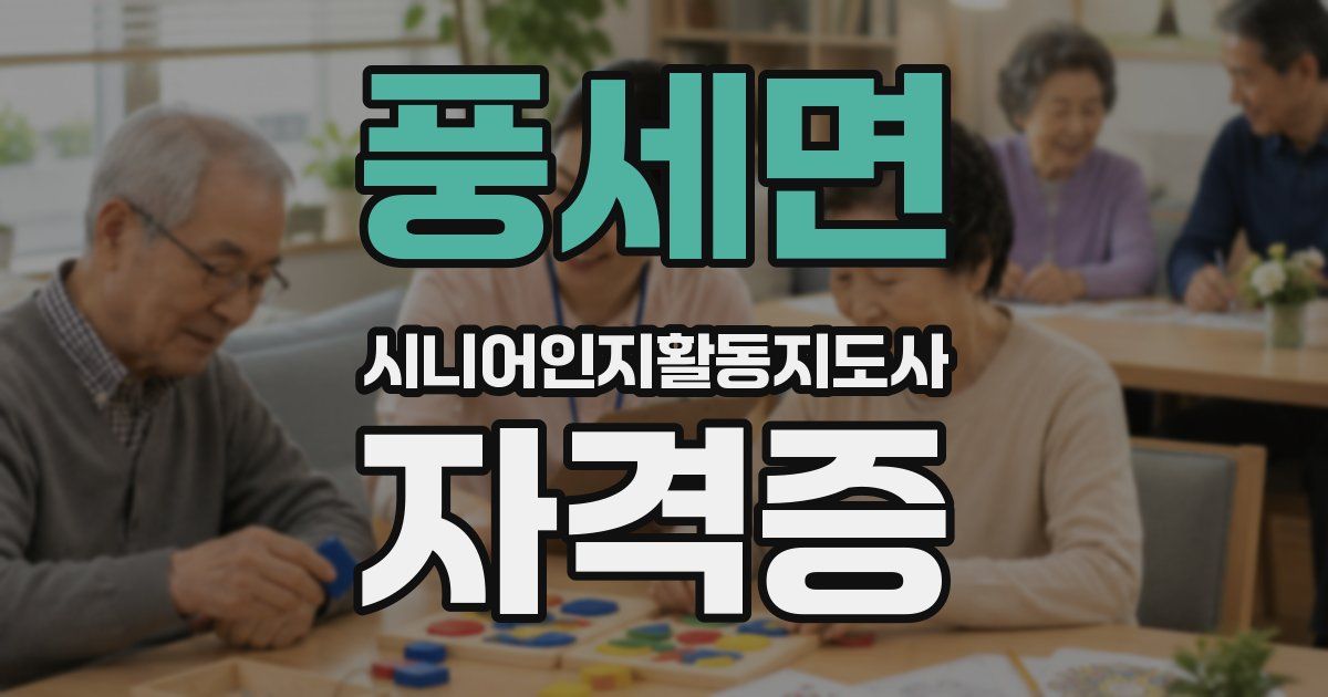 풍세면 시니어인지활동지도사 자격증