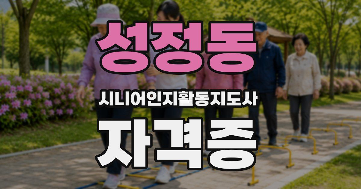 성정동 시니어인지활동지도사 자격증