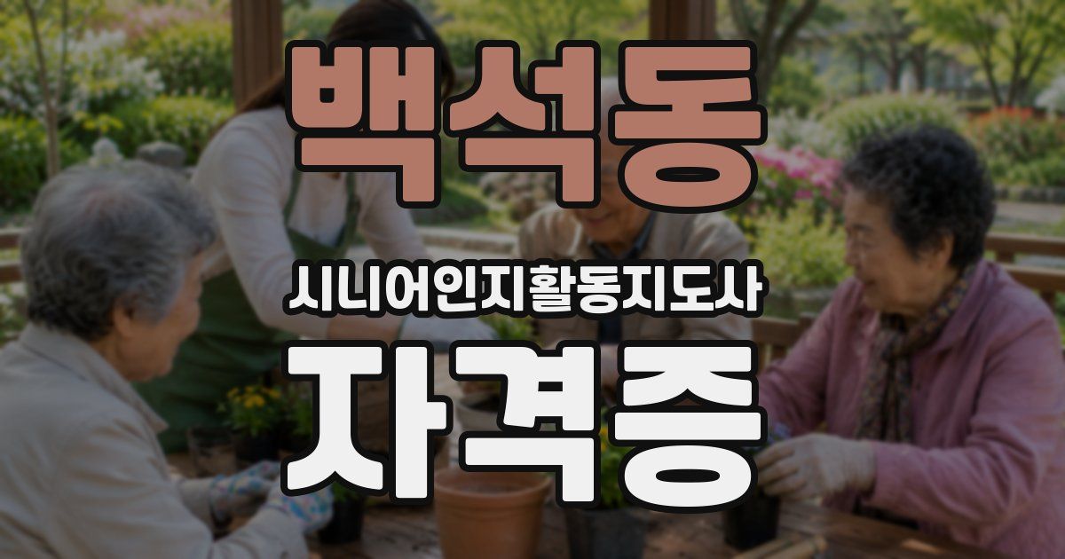 백석동 시니어인지활동지도사 자격증