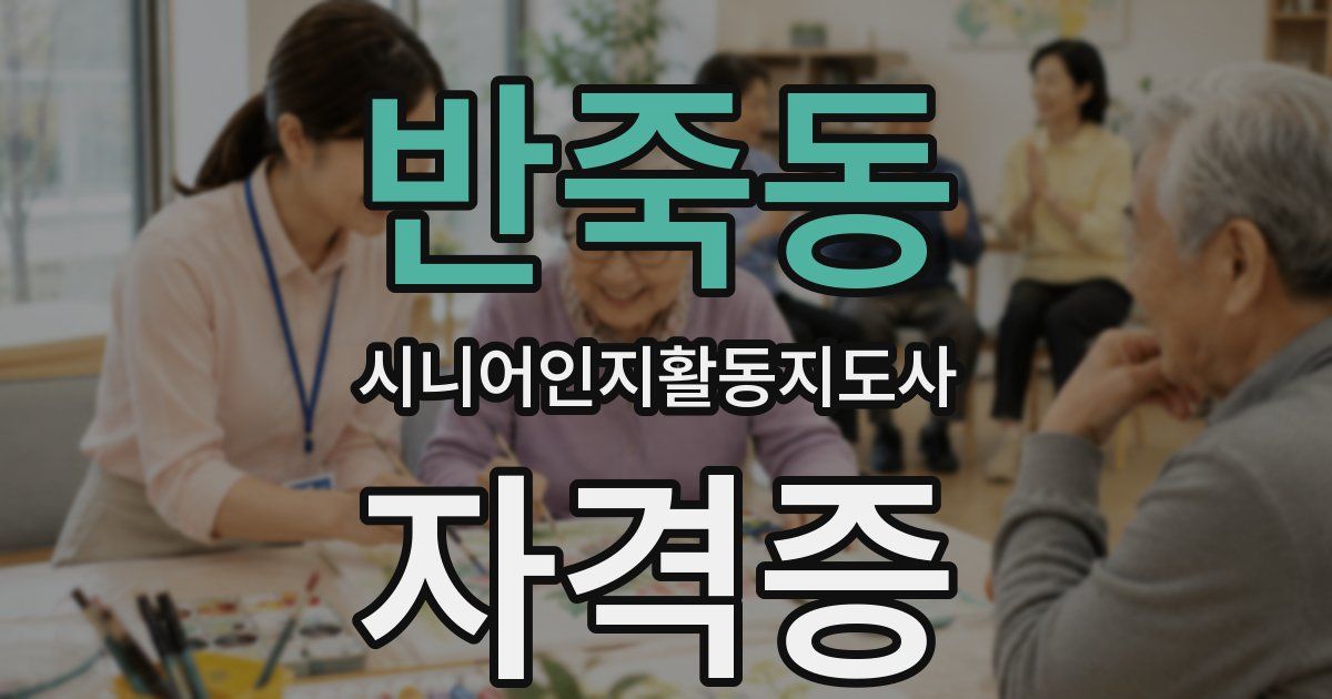 반죽동 시니어인지활동지도사 자격증