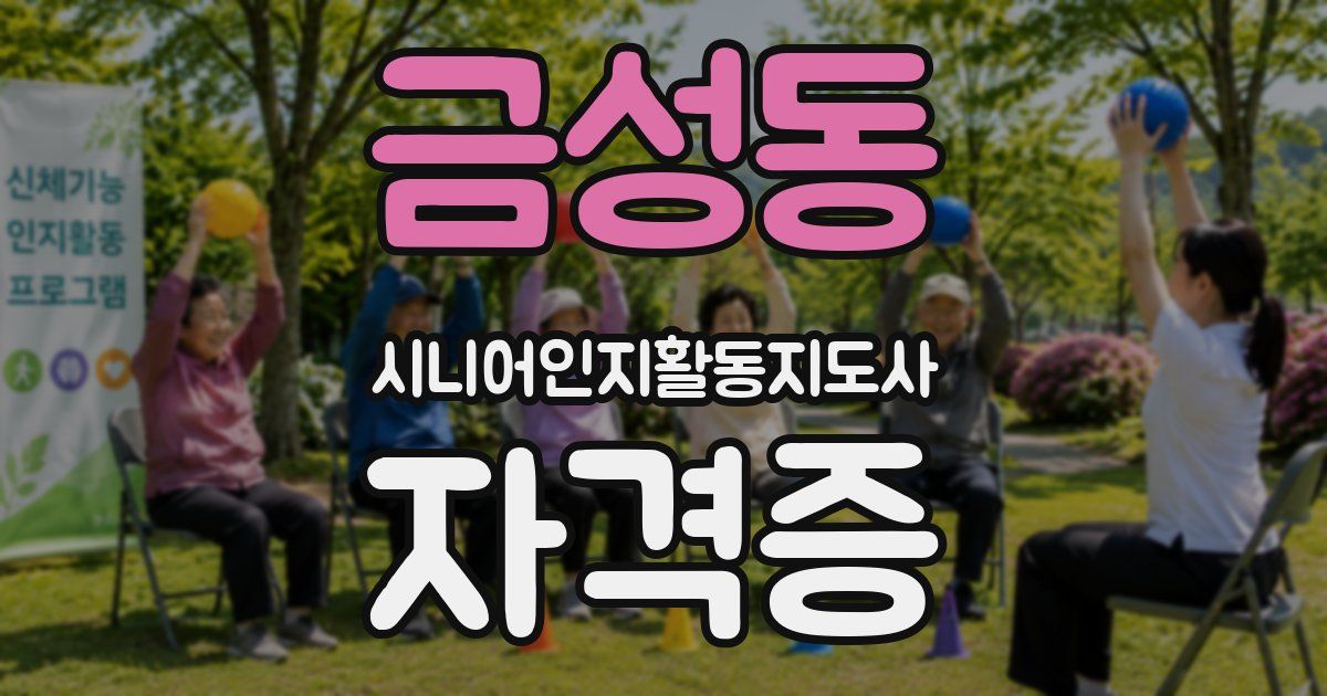 금성동 시니어인지활동지도사 자격증