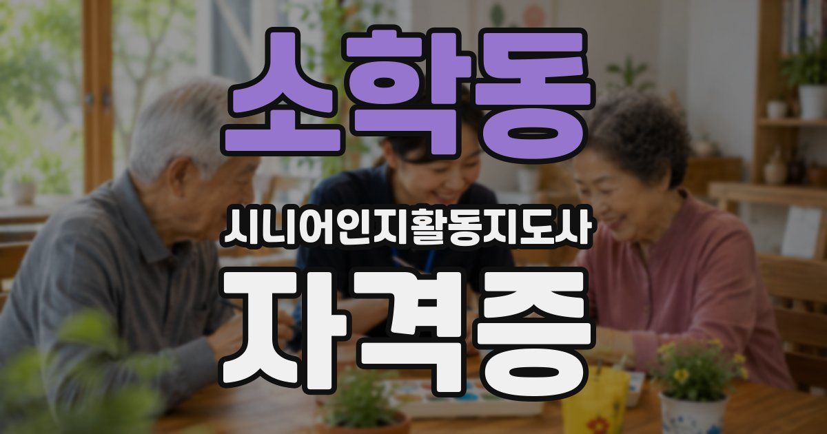 소학동 시니어인지활동지도사 자격증
