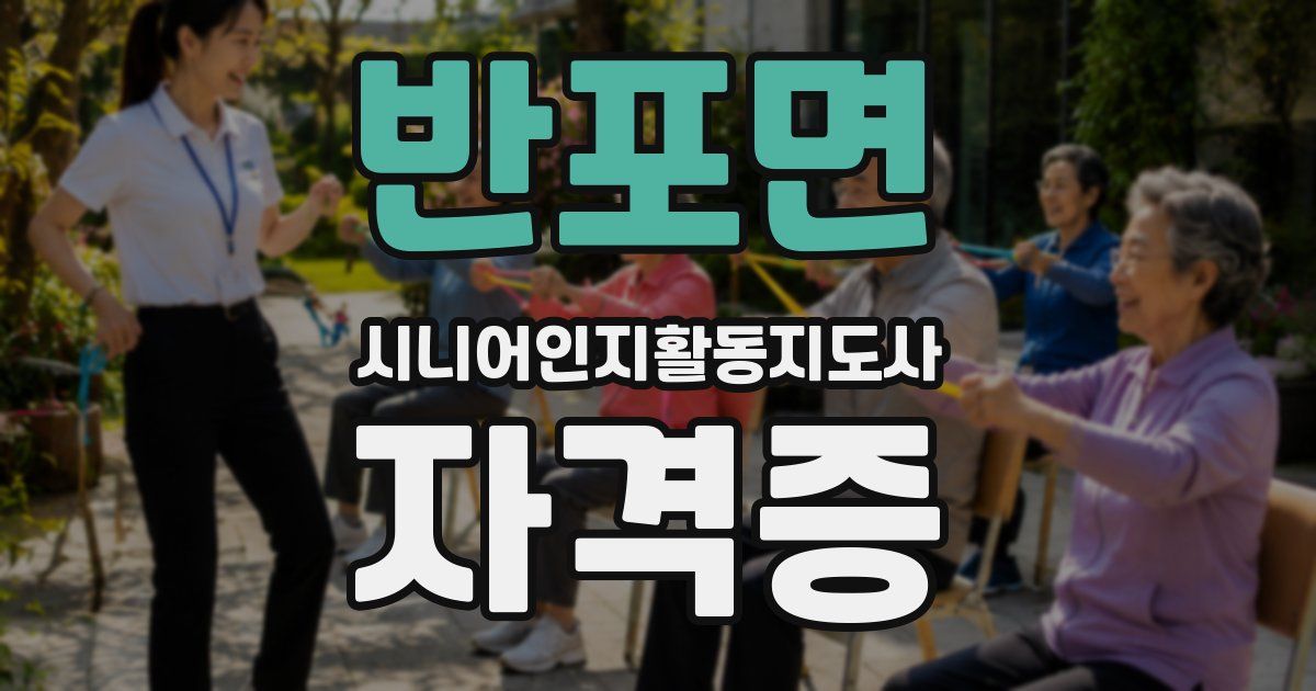 반포면 시니어인지활동지도사 자격증