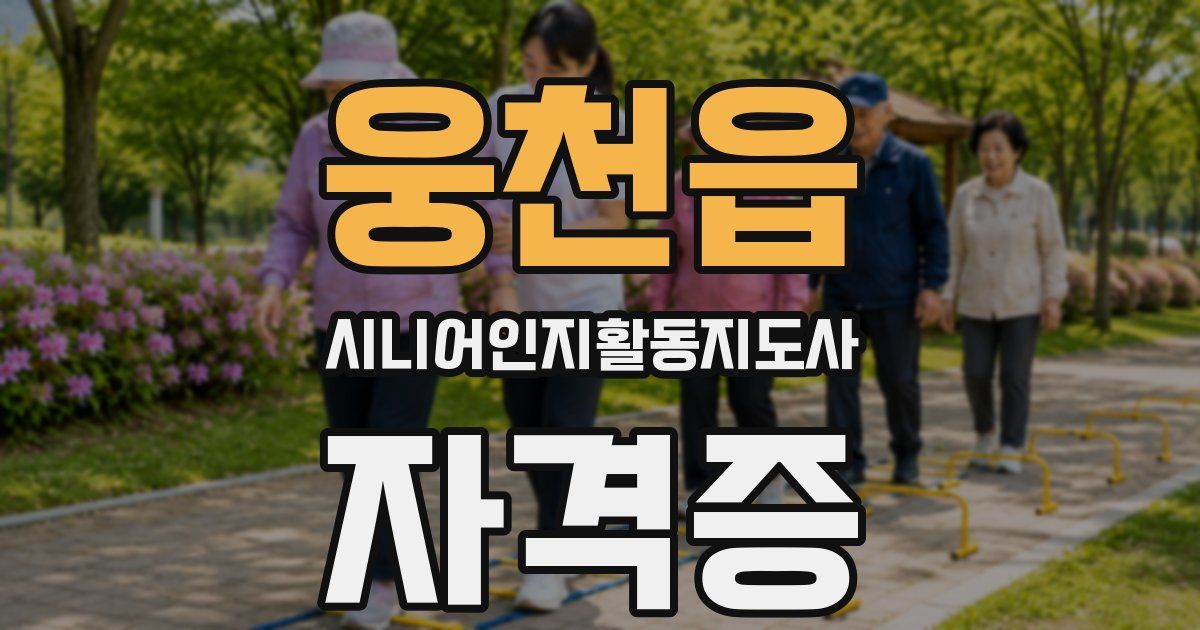 웅천읍 시니어인지활동지도사 자격증