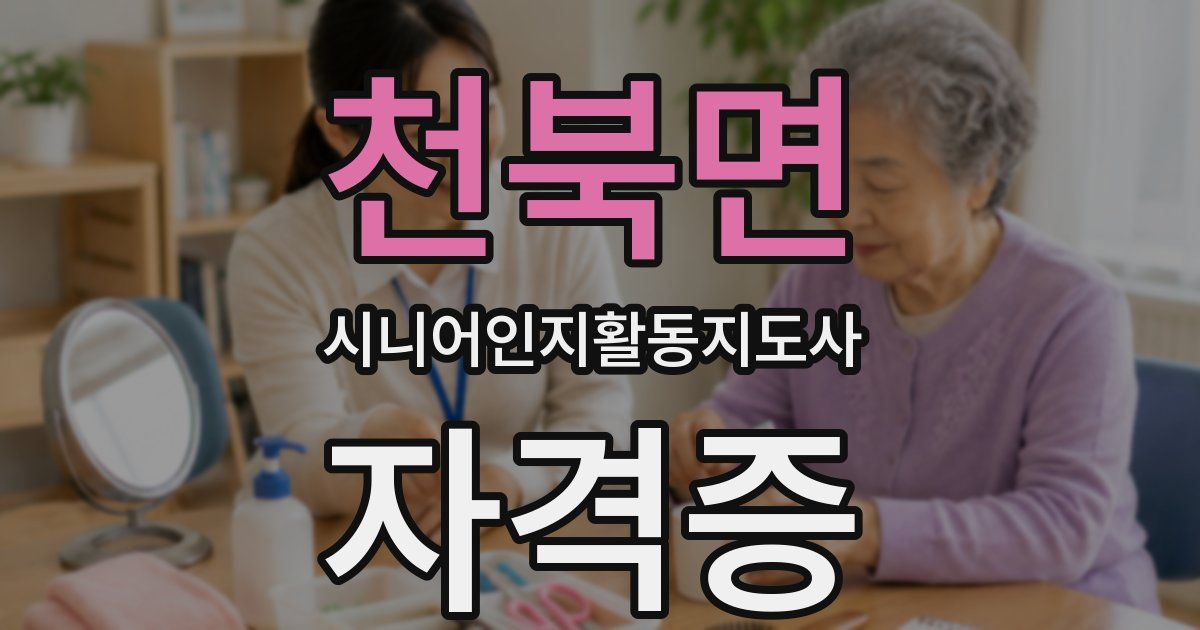 천북면 시니어인지활동지도사 자격증