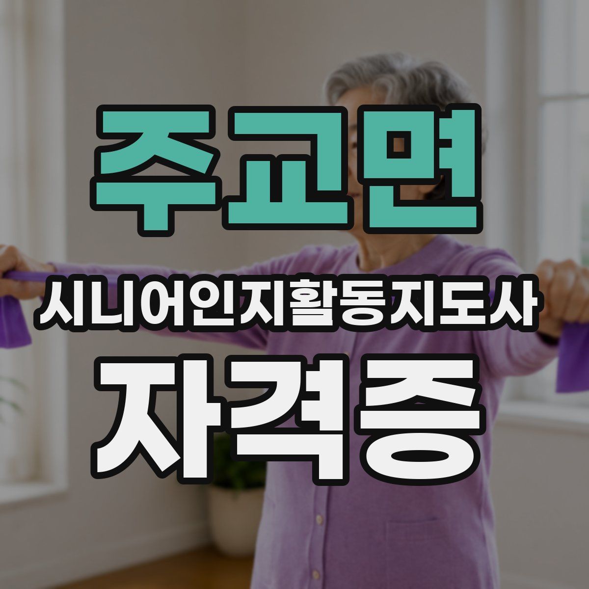 주교면 시니어인지활동지도사 자격증