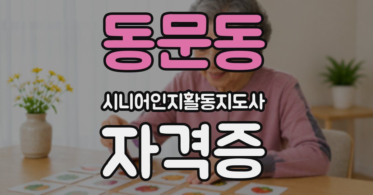 동문동 시니어인지활동지도사 자격증