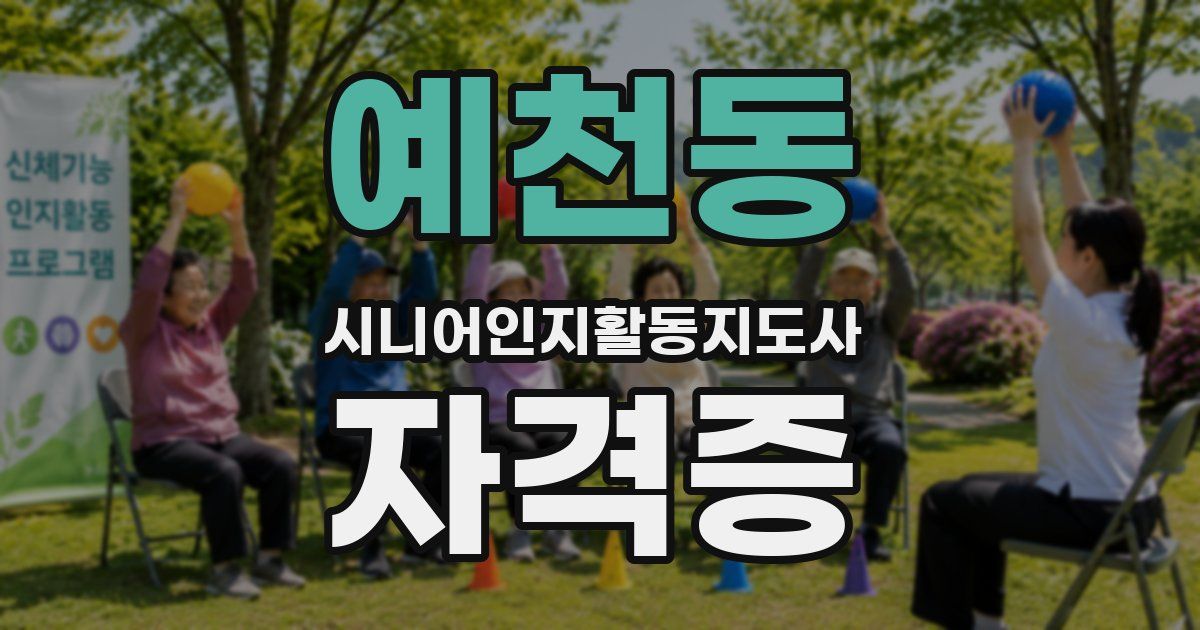 예천동 시니어인지활동지도사 자격증