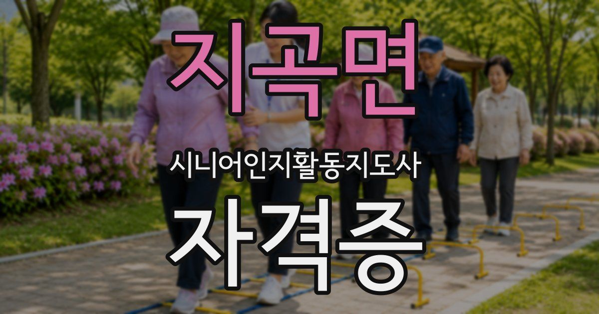 지곡면 시니어인지활동지도사 자격증