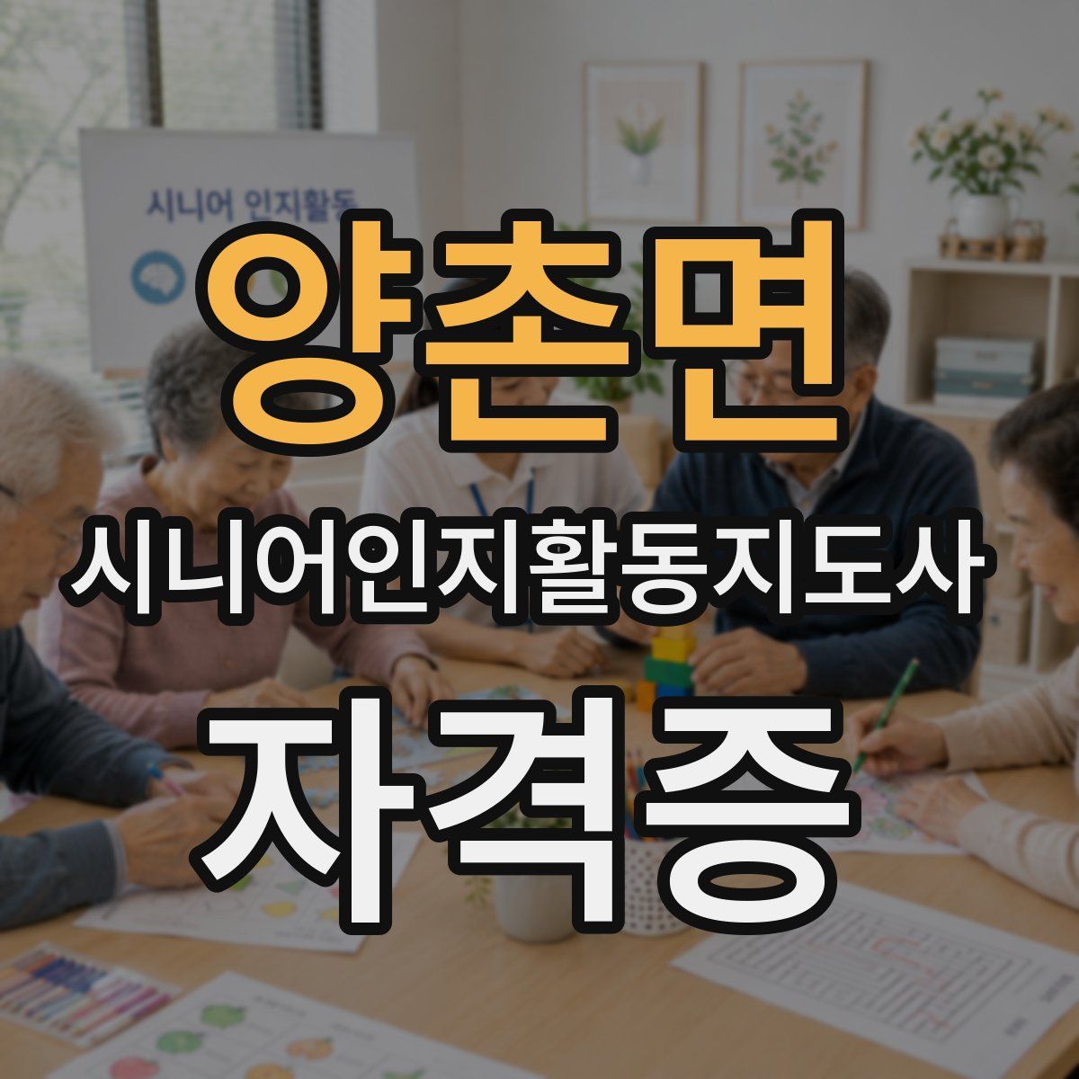 양촌면 시니어인지활동지도사 자격증