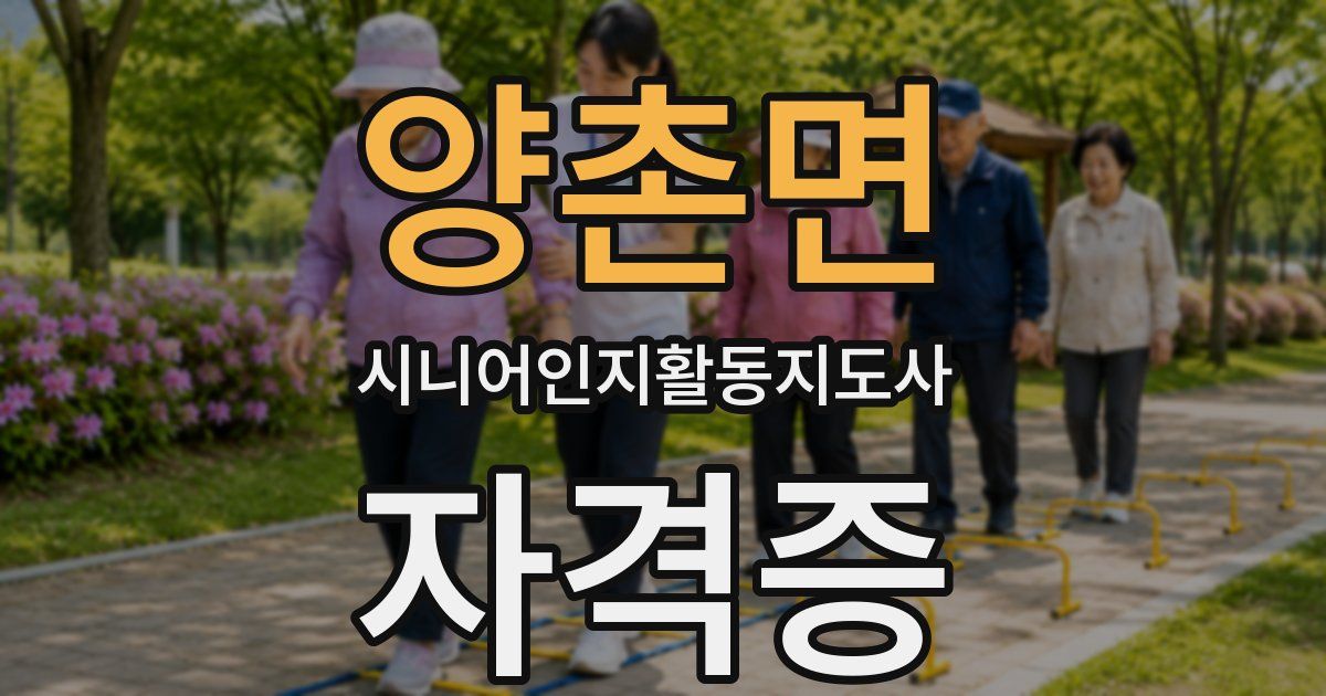 양촌면 시니어인지활동지도사 자격증