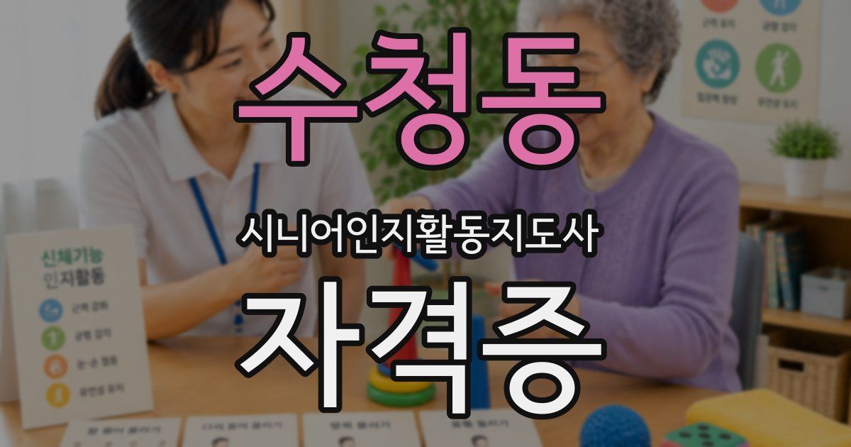 수청동 시니어인지활동지도사 자격증