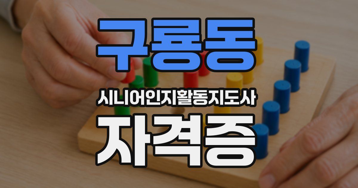 구룡동 시니어인지활동지도사 자격증