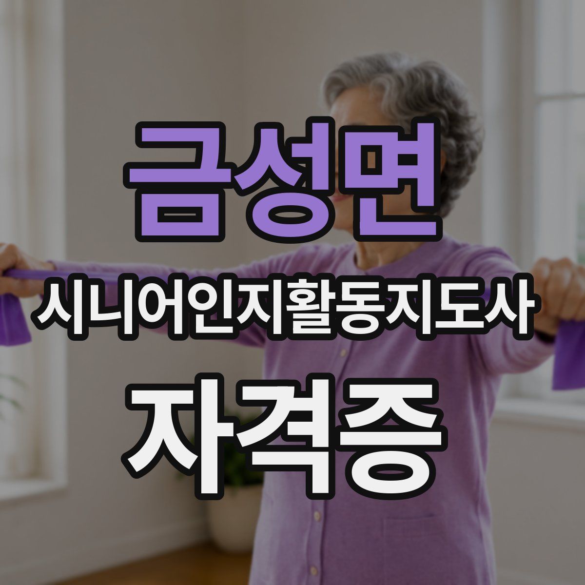 금성면 시니어인지활동지도사 자격증