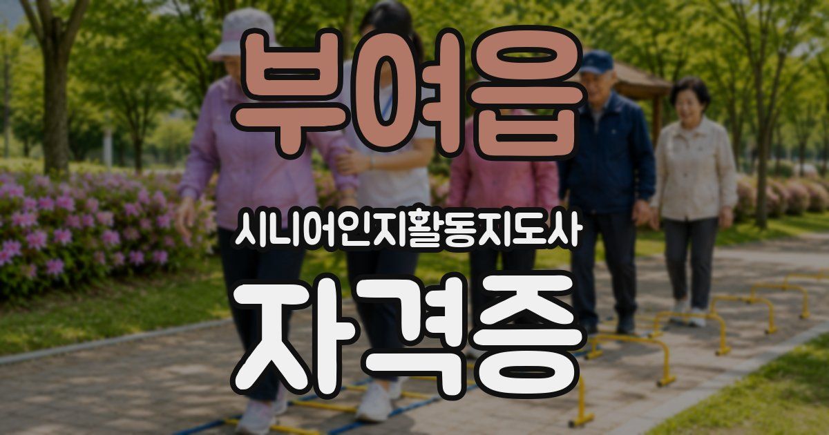 부여읍 시니어인지활동지도사 자격증