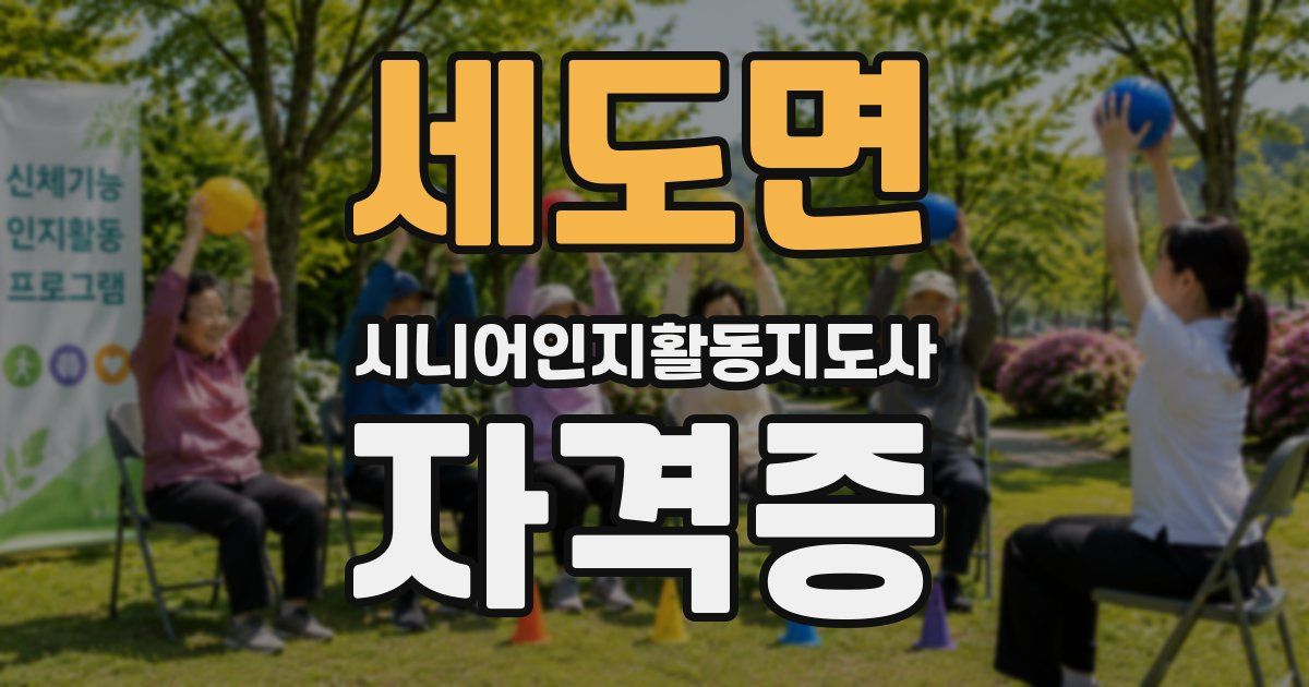 세도면 시니어인지활동지도사 자격증