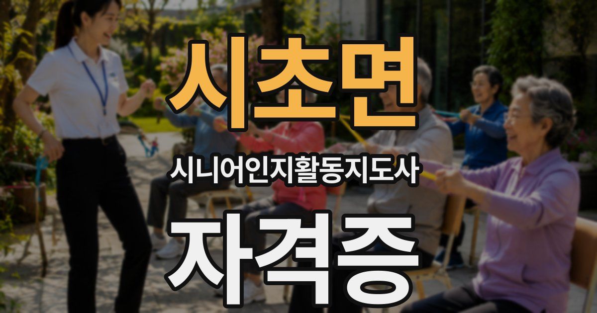 시초면 시니어인지활동지도사 자격증