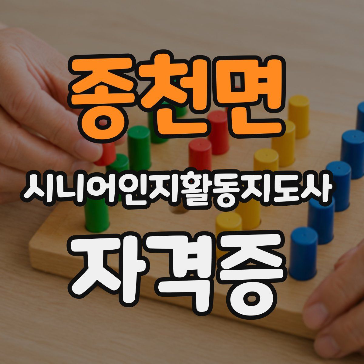 종천면 시니어인지활동지도사 자격증