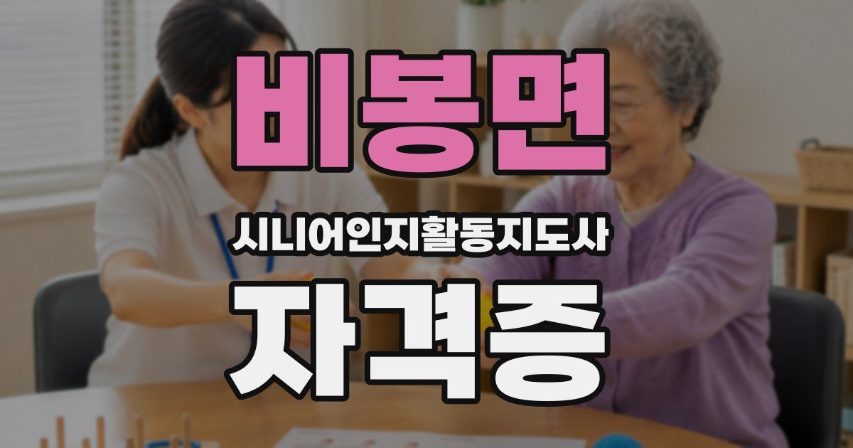 비봉면 시니어인지활동지도사 자격증
