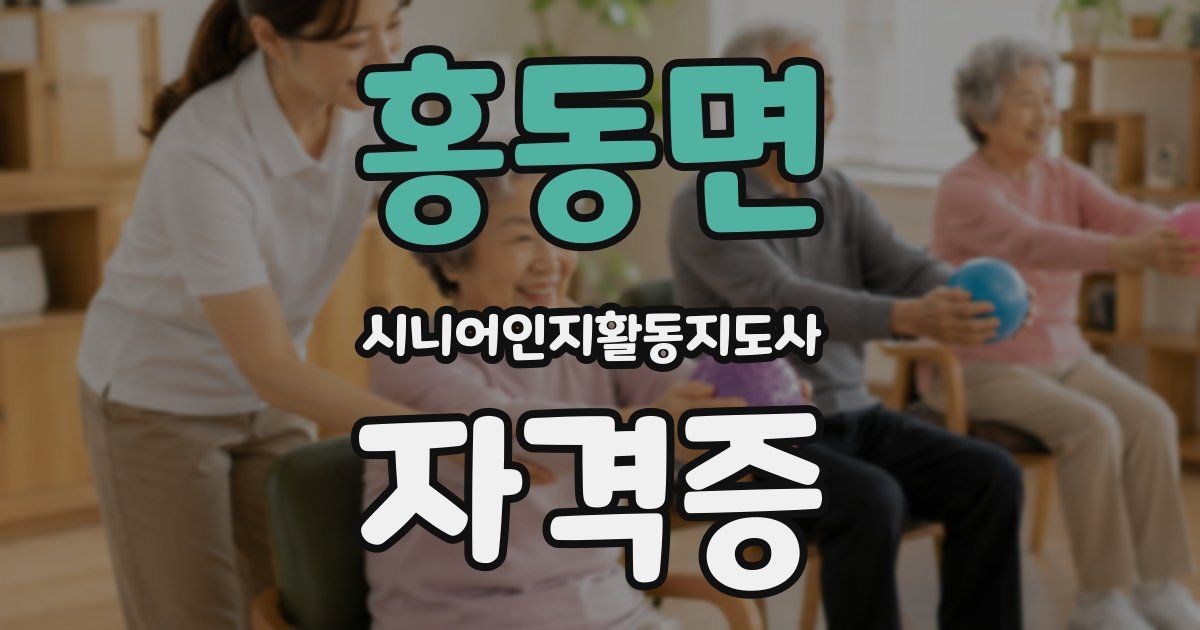홍동면 시니어인지활동지도사 자격증