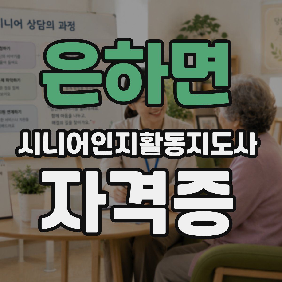은하면 시니어인지활동지도사 자격증