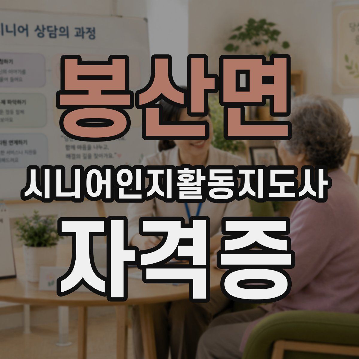 봉산면 시니어인지활동지도사 자격증