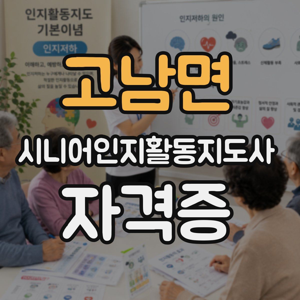 고남면 시니어인지활동지도사 자격증
