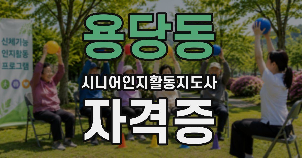 용당동 시니어인지활동지도사 자격증