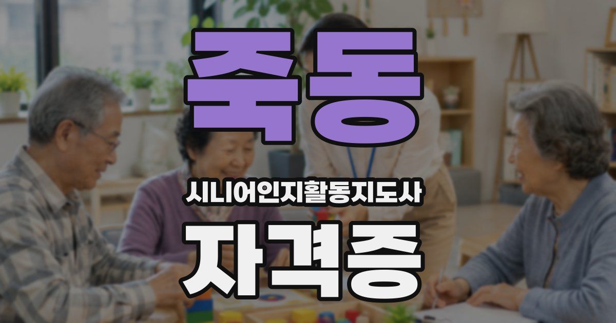 죽동 시니어인지활동지도사 자격증