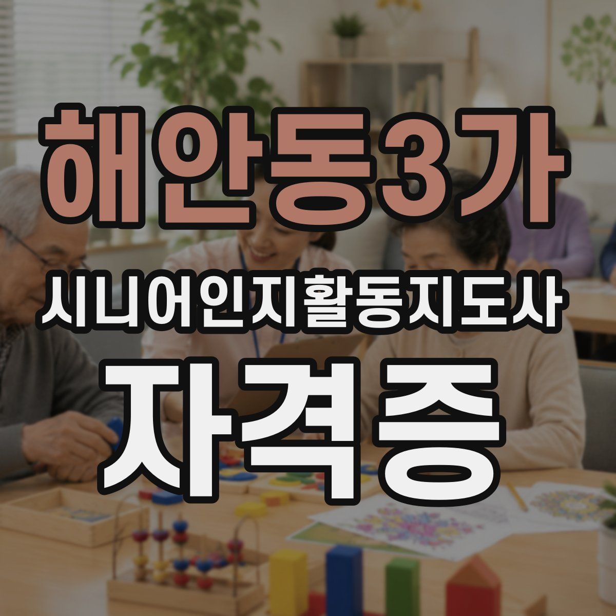 해안동3가 시니어인지활동지도사 자격증