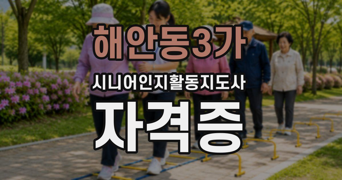 해안동3가 시니어인지활동지도사 자격증