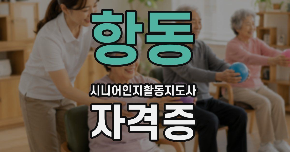항동 시니어인지활동지도사 자격증