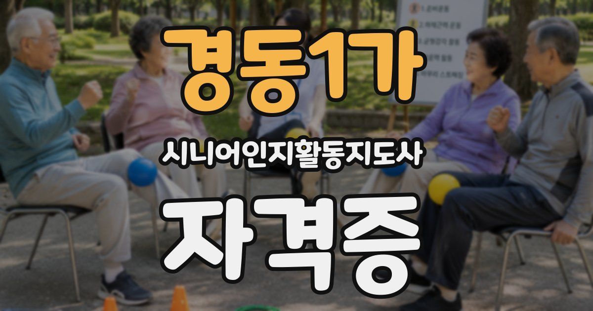 경동1가 시니어인지활동지도사 자격증