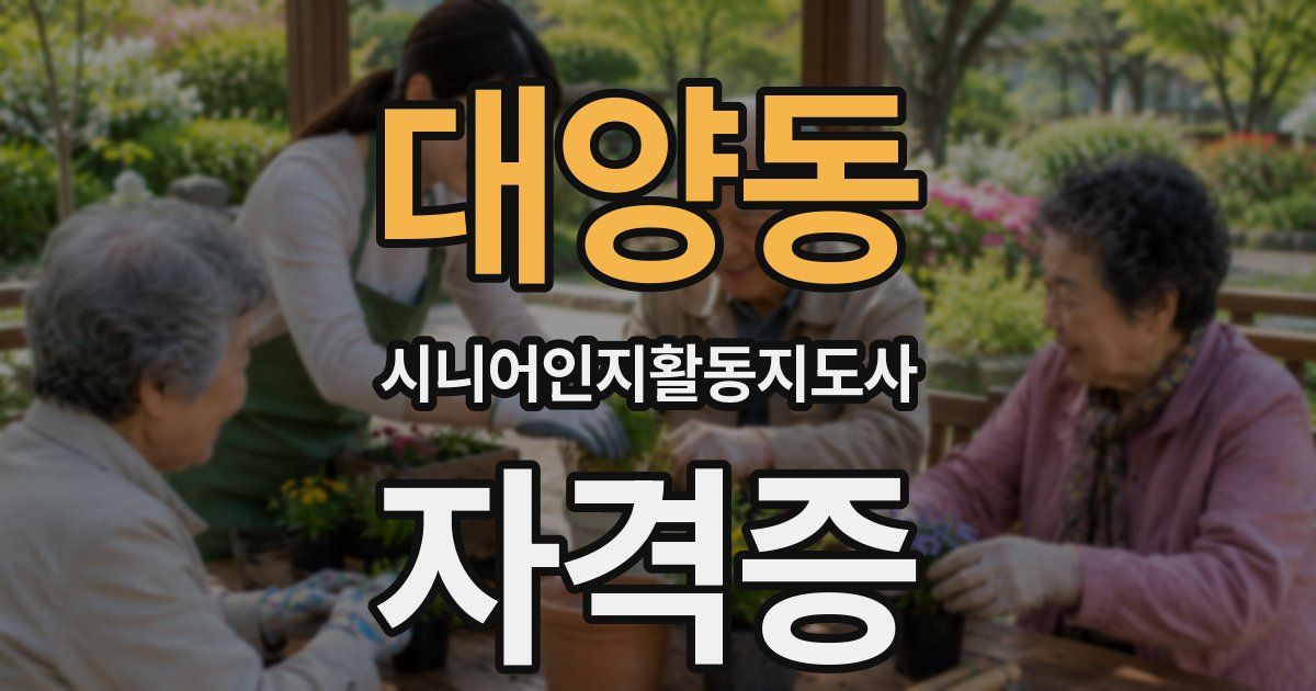 대양동 시니어인지활동지도사 자격증