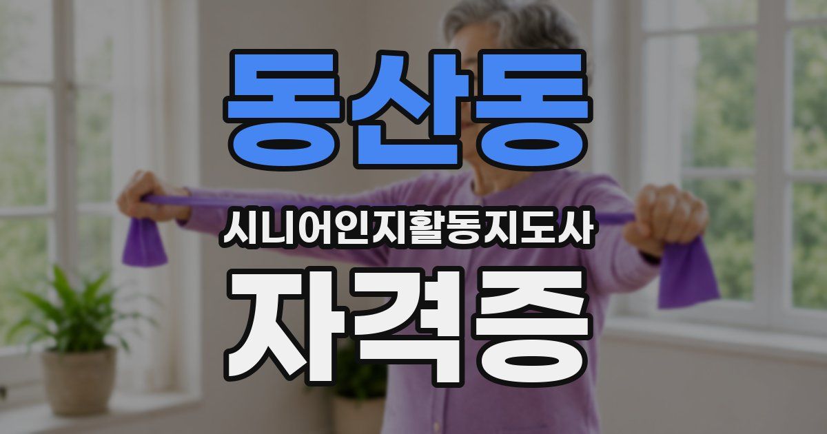 동산동 시니어인지활동지도사 자격증