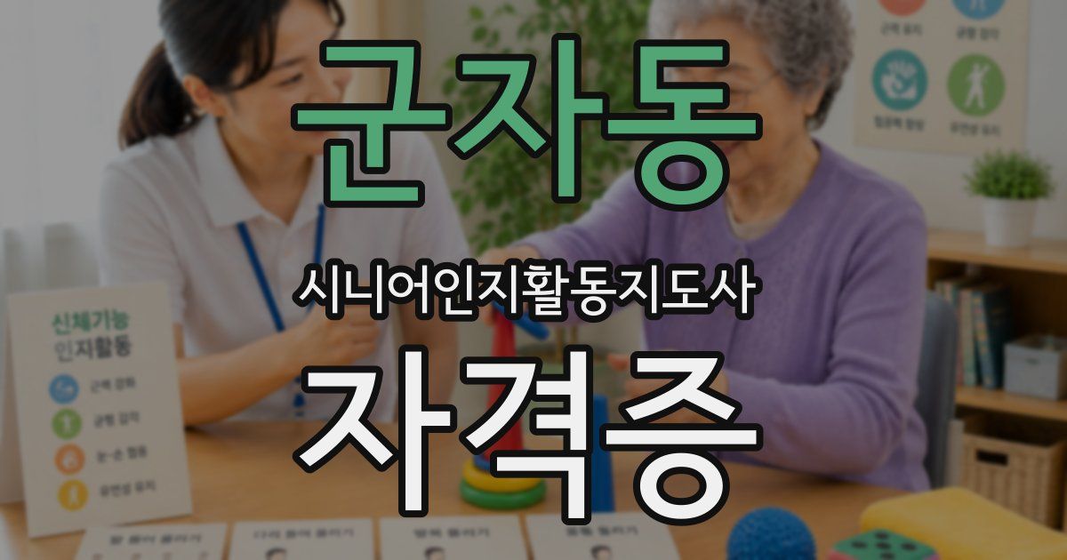 군자동 시니어인지활동지도사 자격증