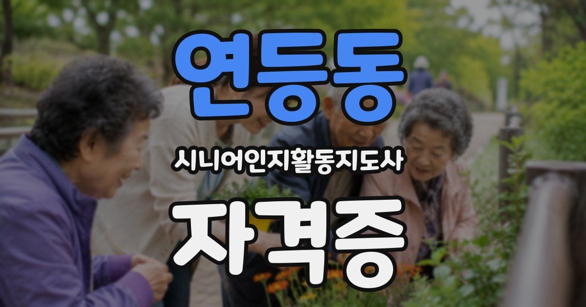 연등동 시니어인지활동지도사 자격증