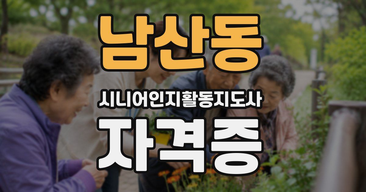 남산동 시니어인지활동지도사 자격증