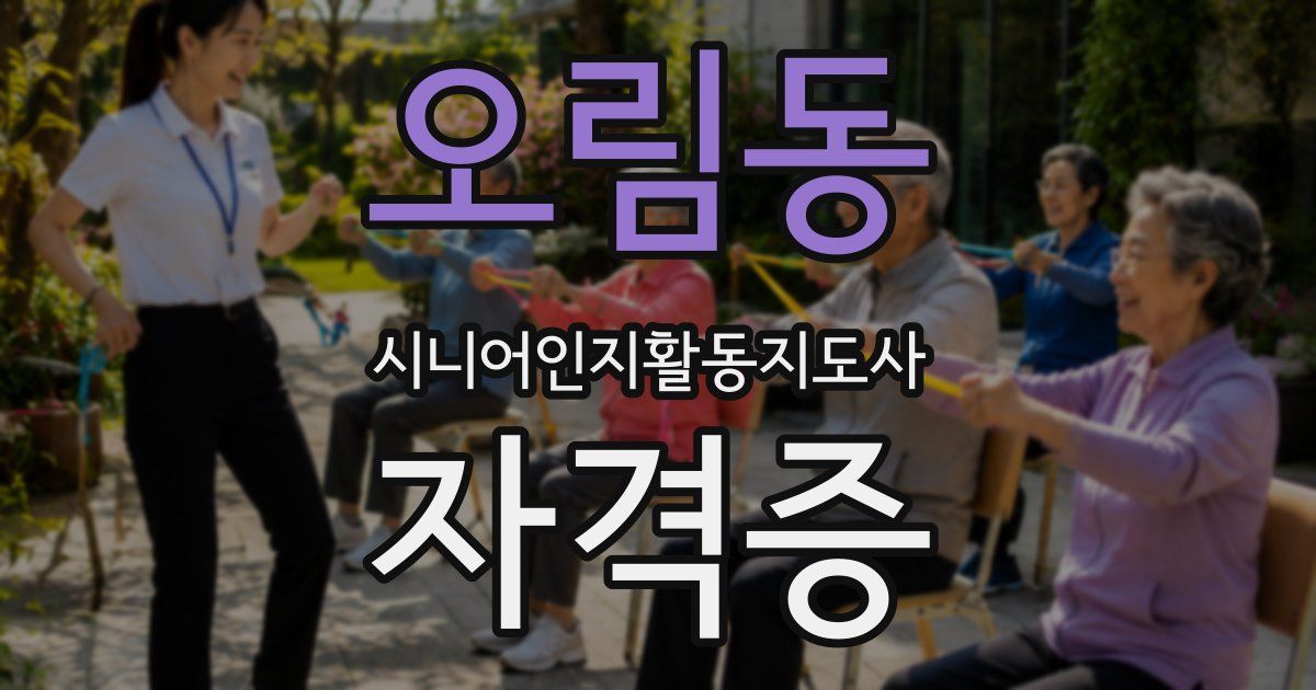 오림동 시니어인지활동지도사 자격증