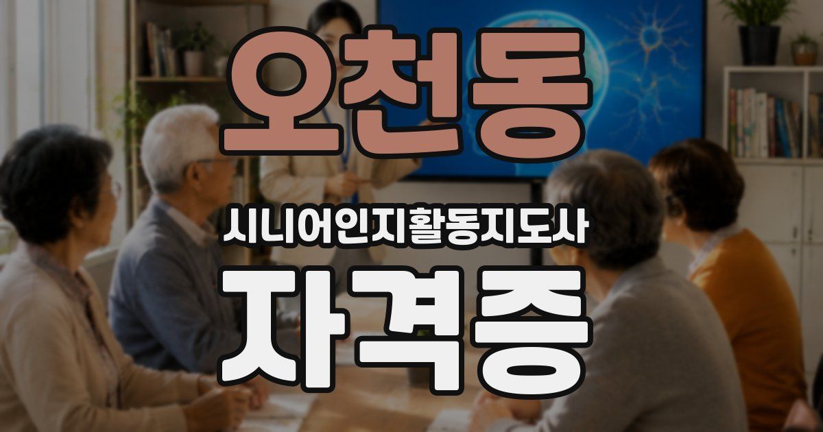 오천동 시니어인지활동지도사 자격증